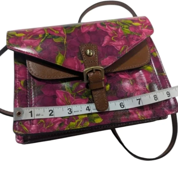 Patricia Nash Bougainvilleas Along The Coast Floral Leather Crossbody Bag
